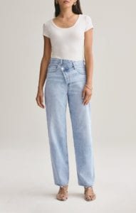 Criss Cross Jeans that Austyn Paula loves with high waist and offset zipper